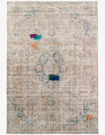 7' 1 x 10' 4 Hand Knotted Ultra Vintage Persian Wool Rug