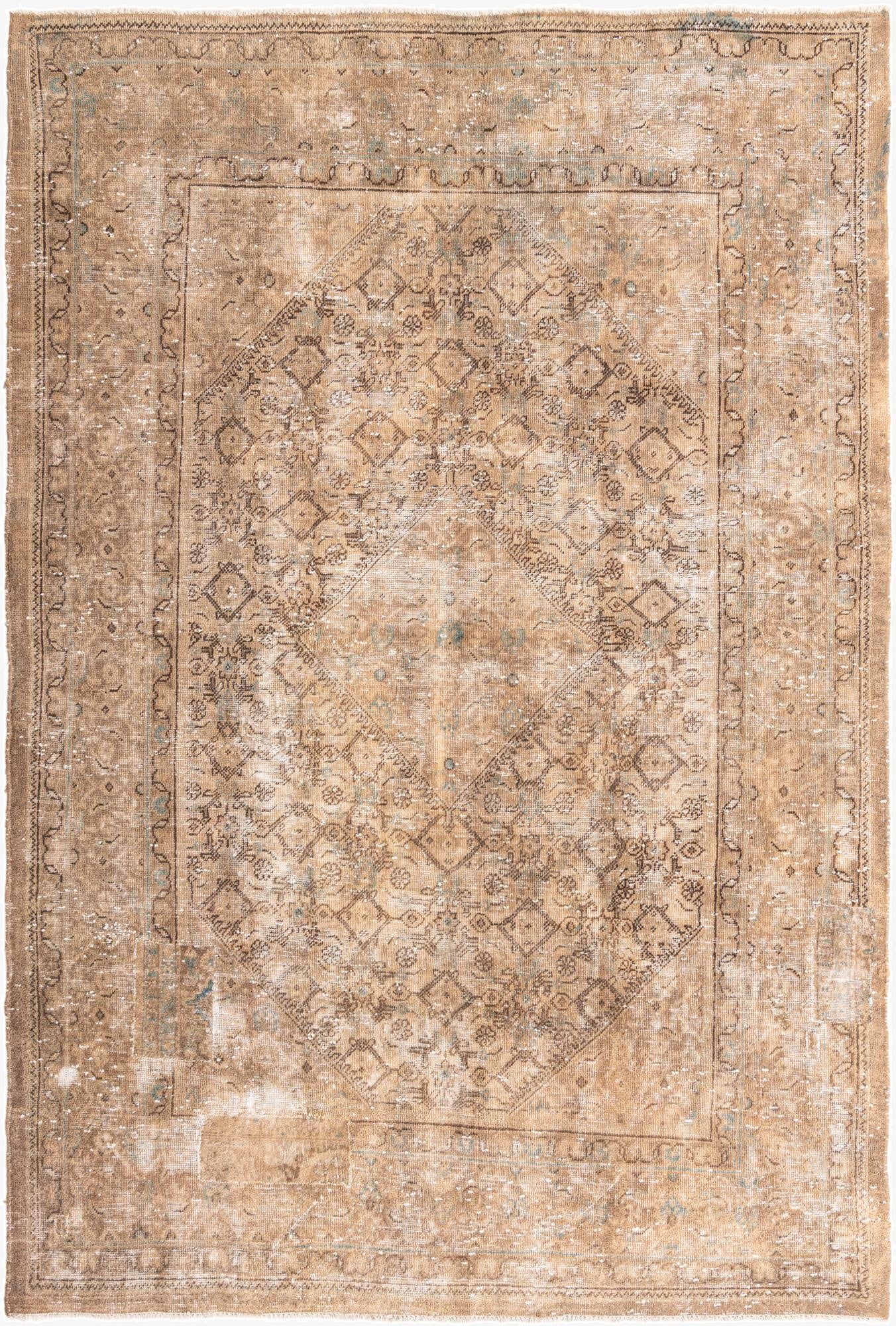 Primary image 7' 3 x 10' 9  Hand Knotted Ultra Vintage Persian Wool Rug