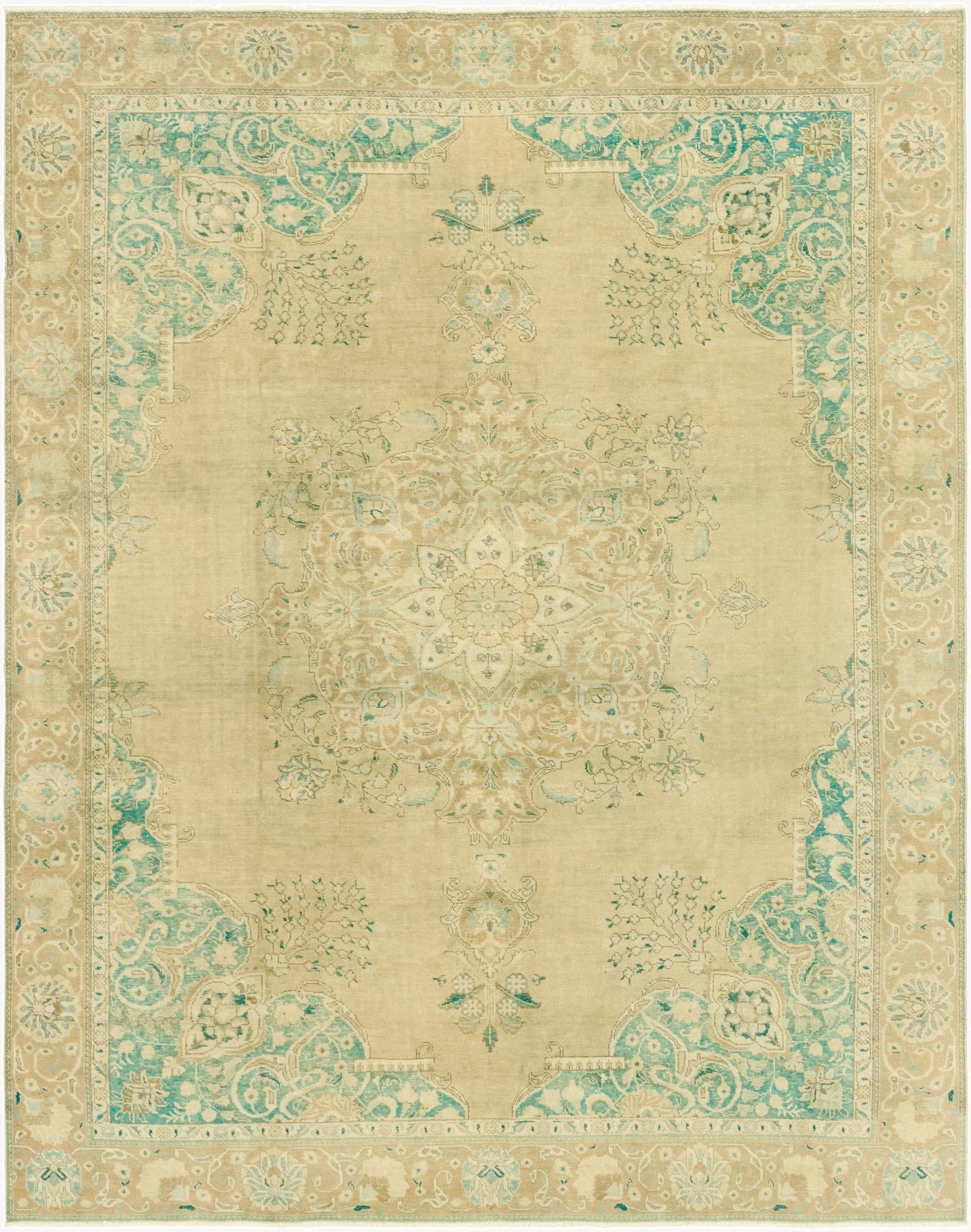 9' 5 x 12' 2  Hand Knotted Ultra Vintage Persian Wool Rug