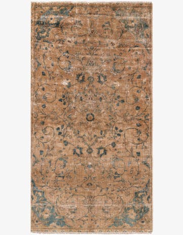 3' 9 x 7' Hand Knotted Ultra Vintage Persian Wool Rug