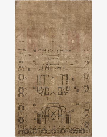 3' 6 x 6' 2 Hand Knotted Ultra Vintage Persian Wool Rug