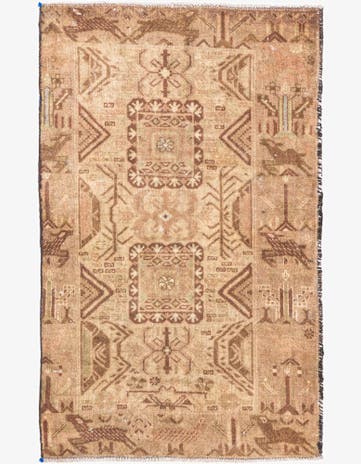 2' 9 x 4' 6 Hand Knotted Ultra Vintage Persian Wool Rug