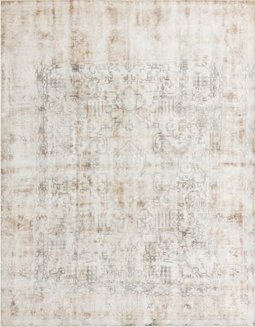 9' 4 x 12' 2 Hand Knotted Ultra Vintage Persian Wool Rug