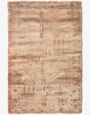 2' 9 x 4' 3 Hand Knotted Ultra Vintage Persian Wool Rug