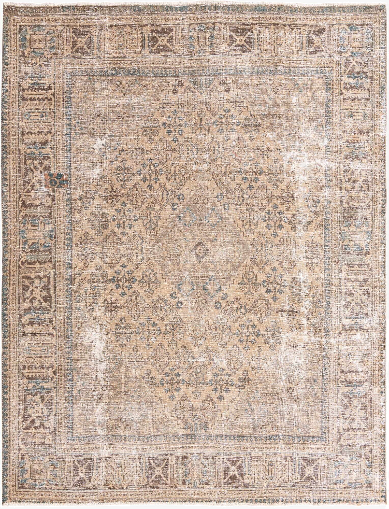 7' 8 x 10' 3  Hand Knotted Ultra Vintage Persian Wool Rug