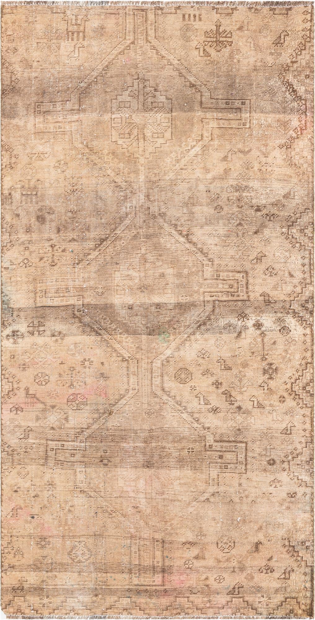 3' 9 x 7' 2  Hand Knotted Ultra Vintage Persian Wool Rug