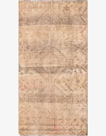 3' 9 x 7' 2 Hand Knotted Ultra Vintage Persian Wool Rug