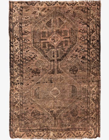 2' 9 x 4' 3 Hand Knotted Ultra Vintage Persian Wool Rug