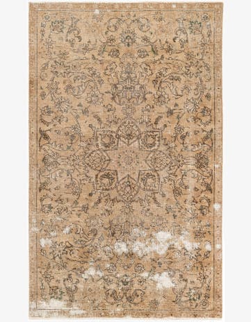 4' 9 x 8' Hand Knotted Ultra Vintage Persian Wool Rug