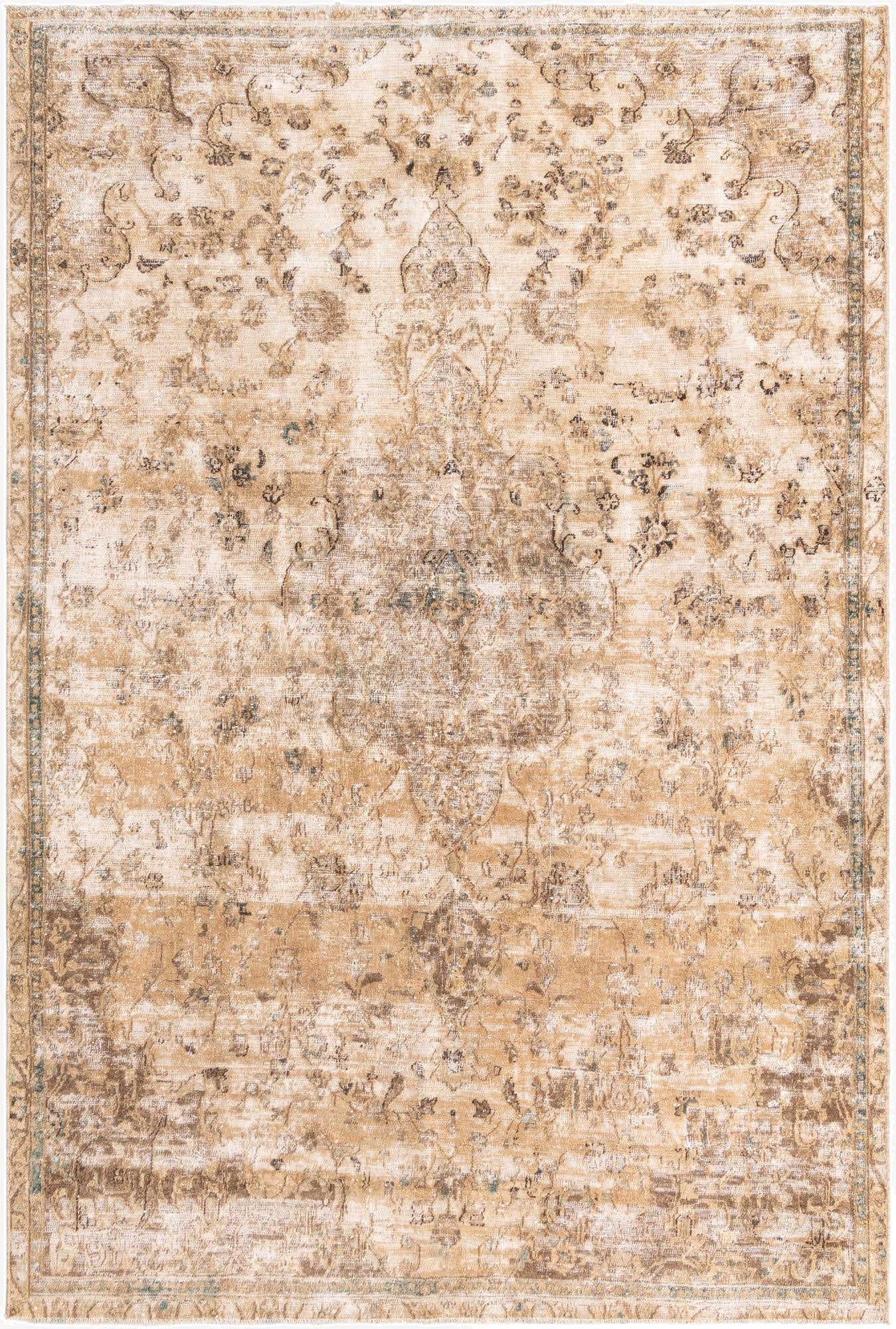 7' x 10' 1  Hand Knotted Ultra Vintage Persian Wool Rug