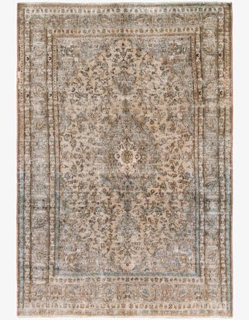 6' 5 x 9' 4 Hand Knotted Ultra Vintage Persian Wool Rug