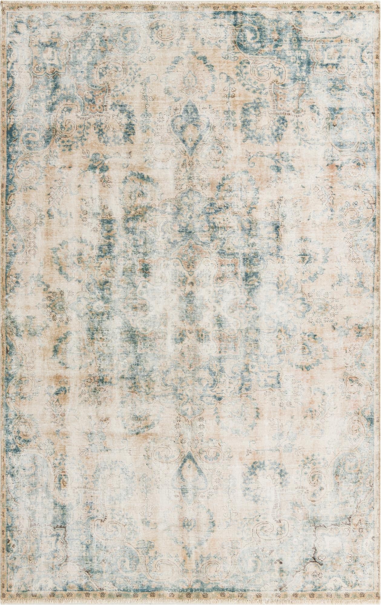 6' 4 x 10'  Hand Knotted Ultra Vintage Persian Wool Rug