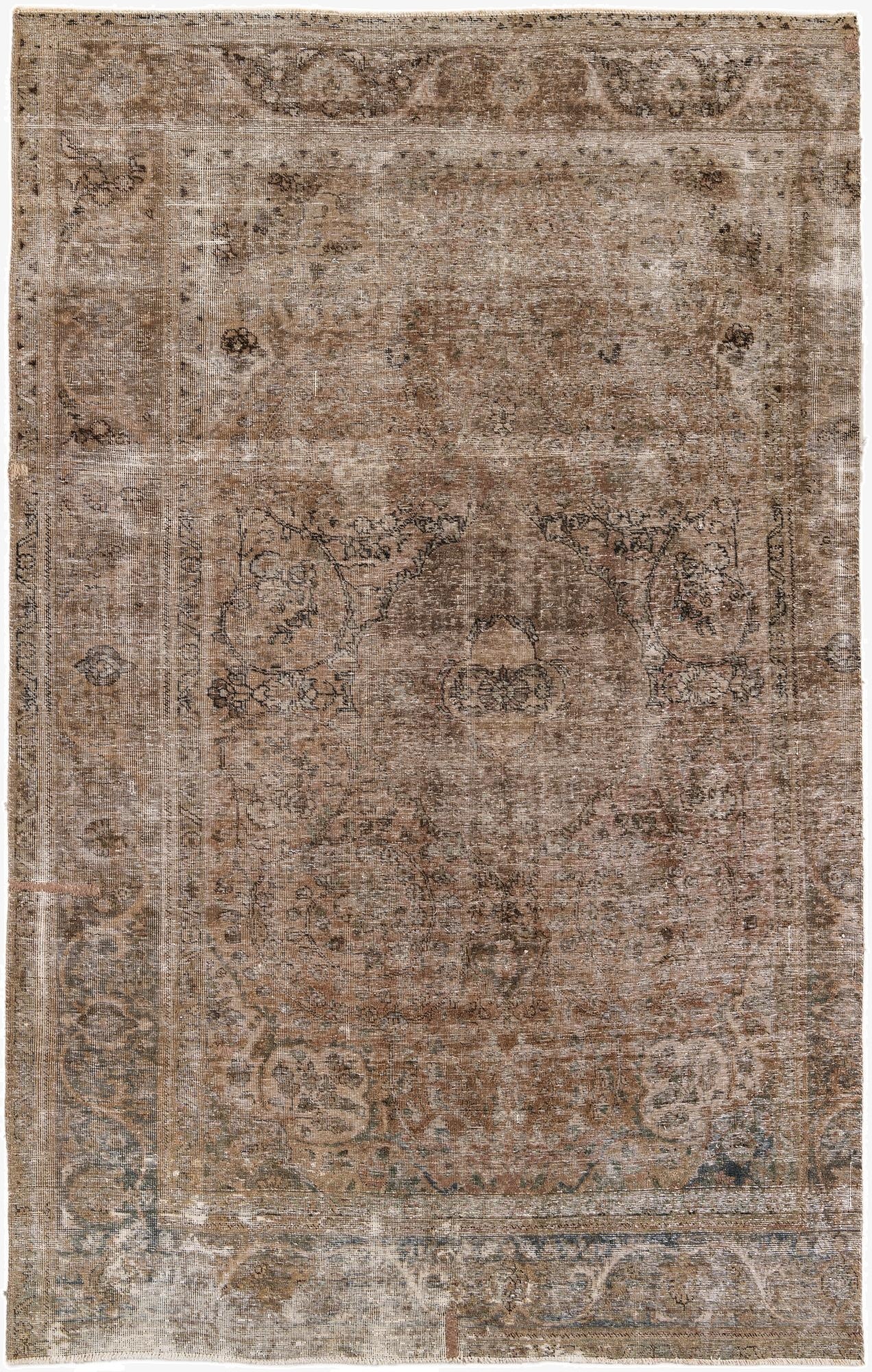 6' 3 x 10' 1  Hand Knotted Ultra Vintage Persian Wool Rug