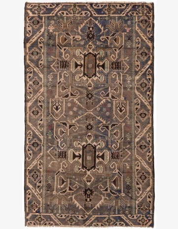 3' 9 x 6' 7 Hand Knotted Ultra Vintage Persian Wool Rug