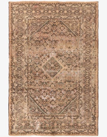 6' 8 x 10' 4 Hand Knotted Ultra Vintage Persian Wool Rug