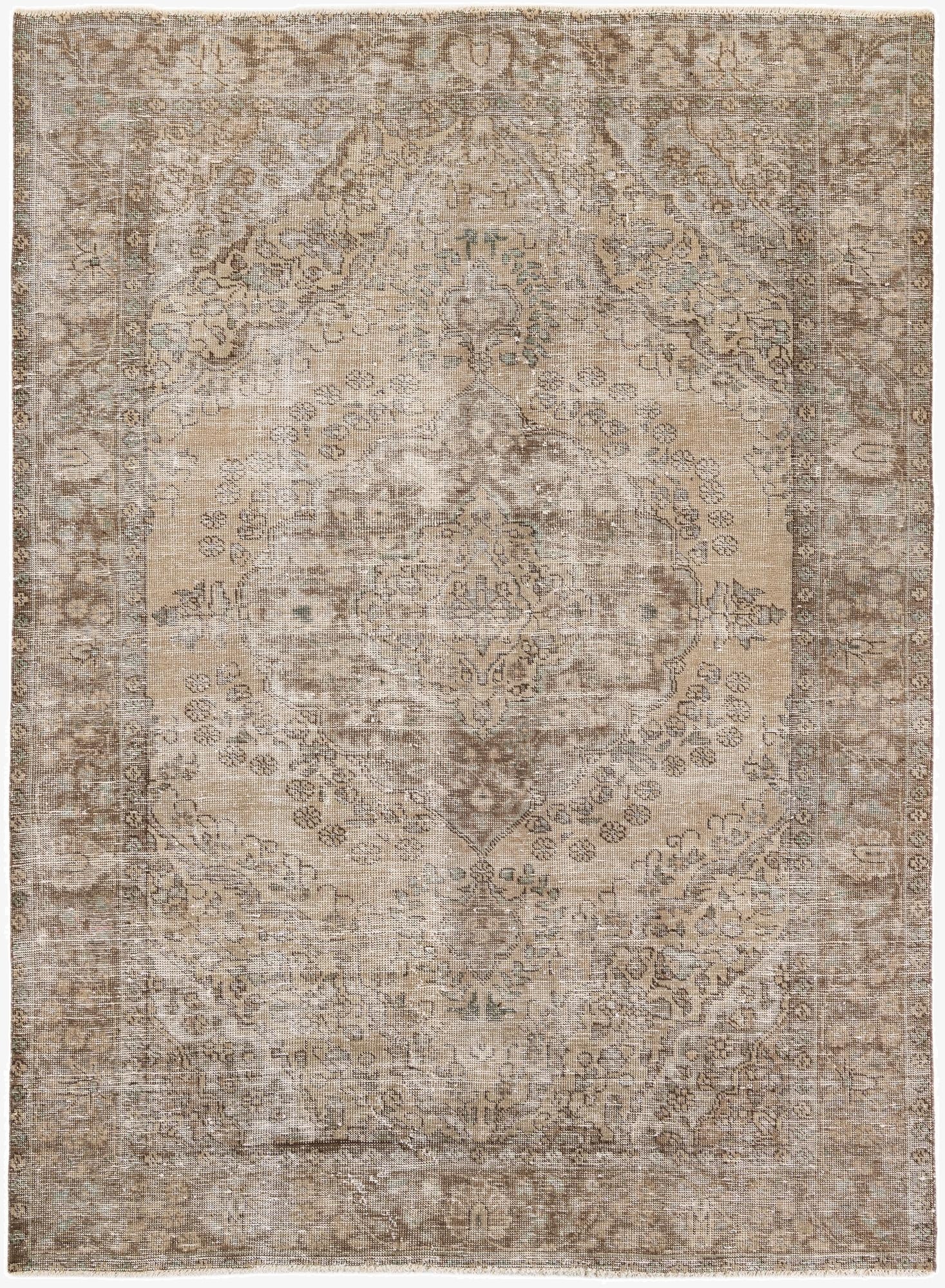 6' 7 x 8' 10  Hand Knotted Ultra Vintage Persian Wool Rug