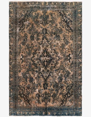 6' 1 x 9' 2 Hand Knotted Ultra Vintage Persian Wool Rug