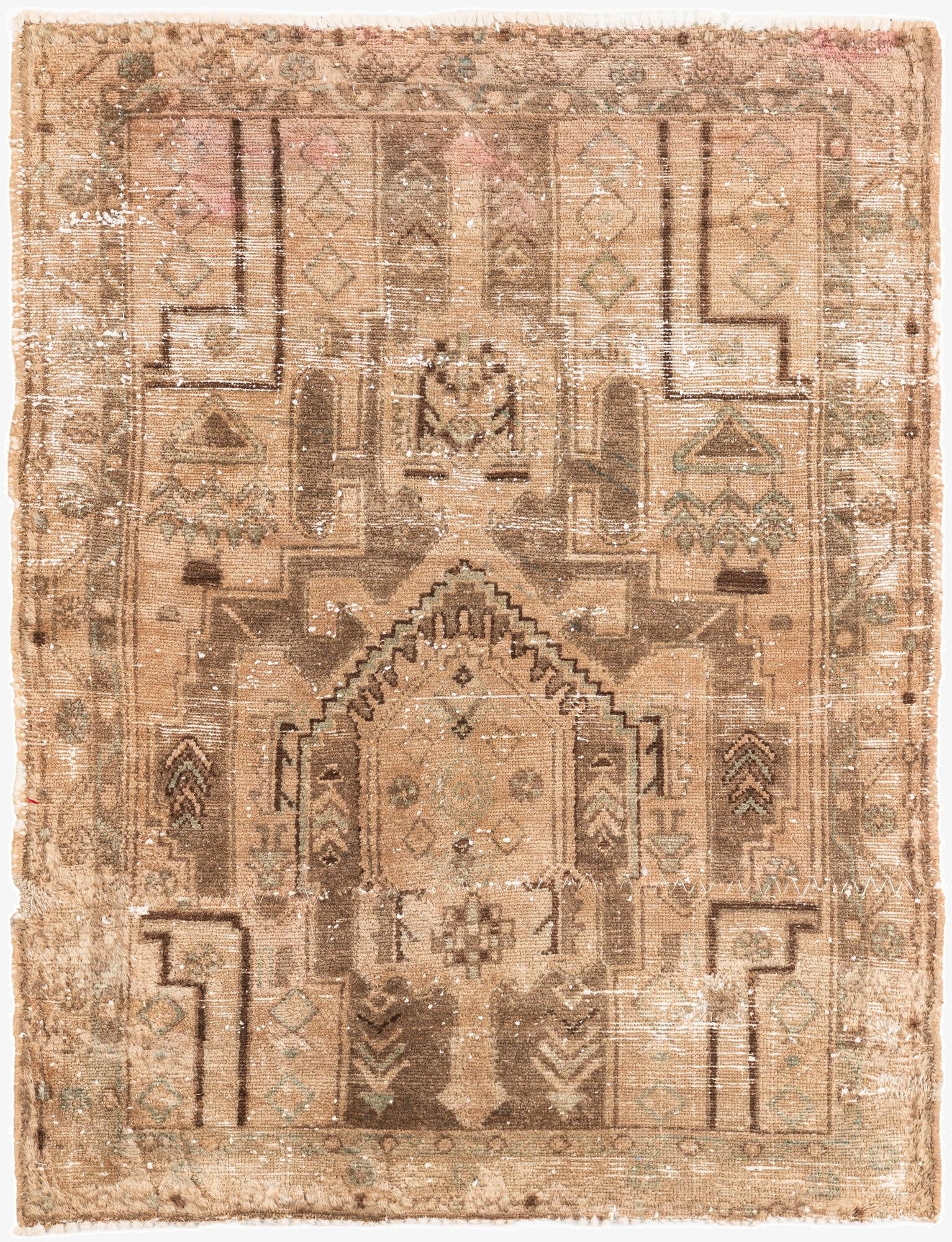3' 4 x 4' 5  Hand Knotted Ultra Vintage Persian Wool Rug