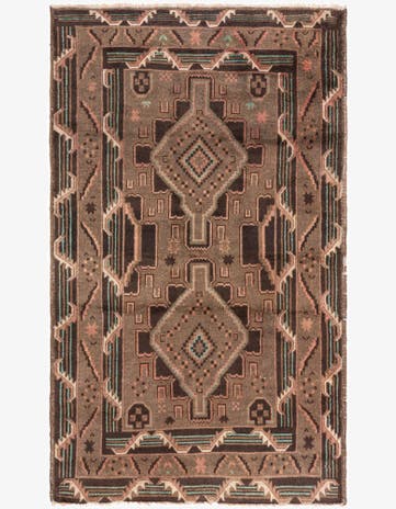 3' 6 x 6' Hand Knotted Ultra Vintage Persian Wool Rug