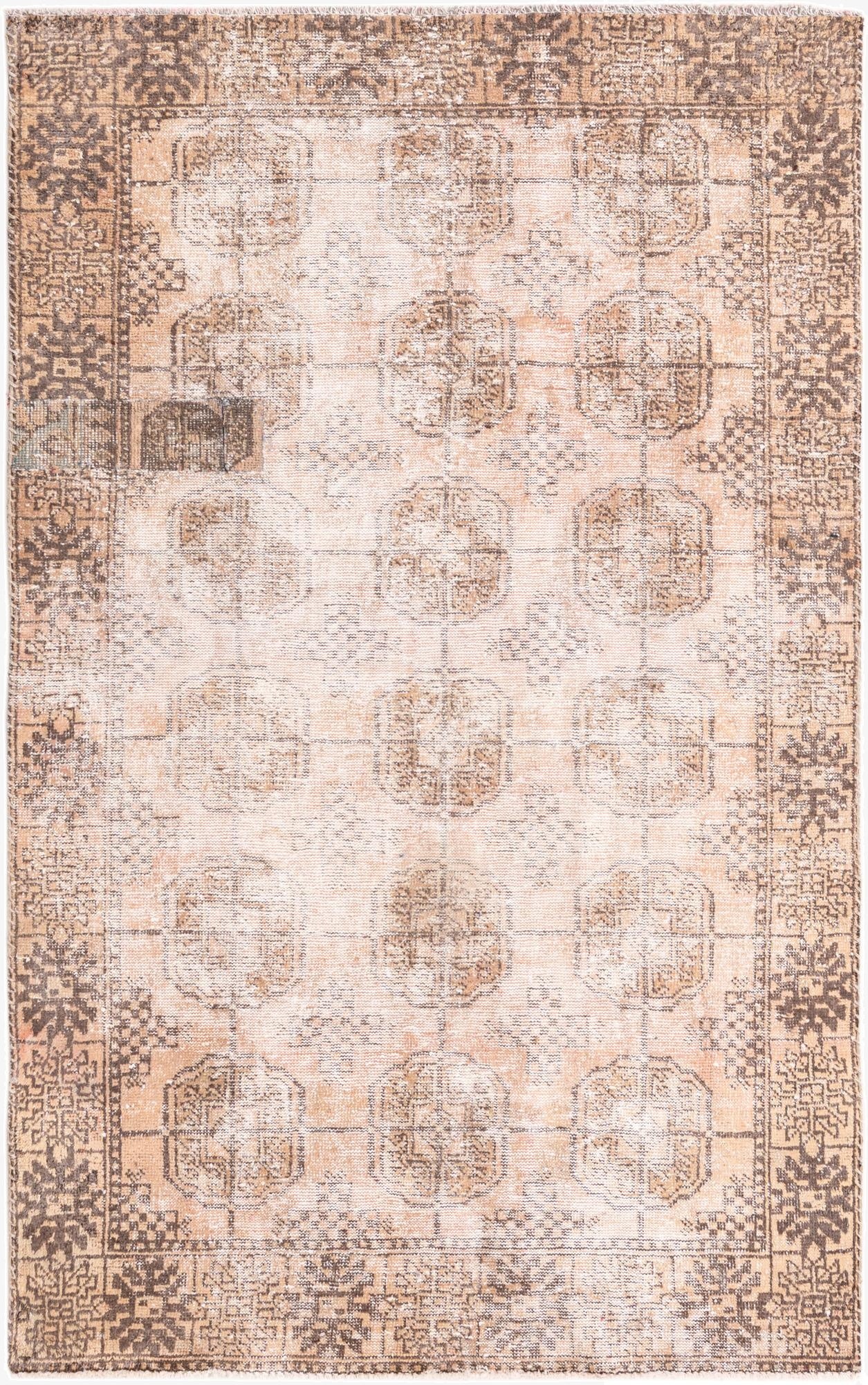 4' x 6' 5  Hand Knotted Ultra Vintage Persian Wool Rug