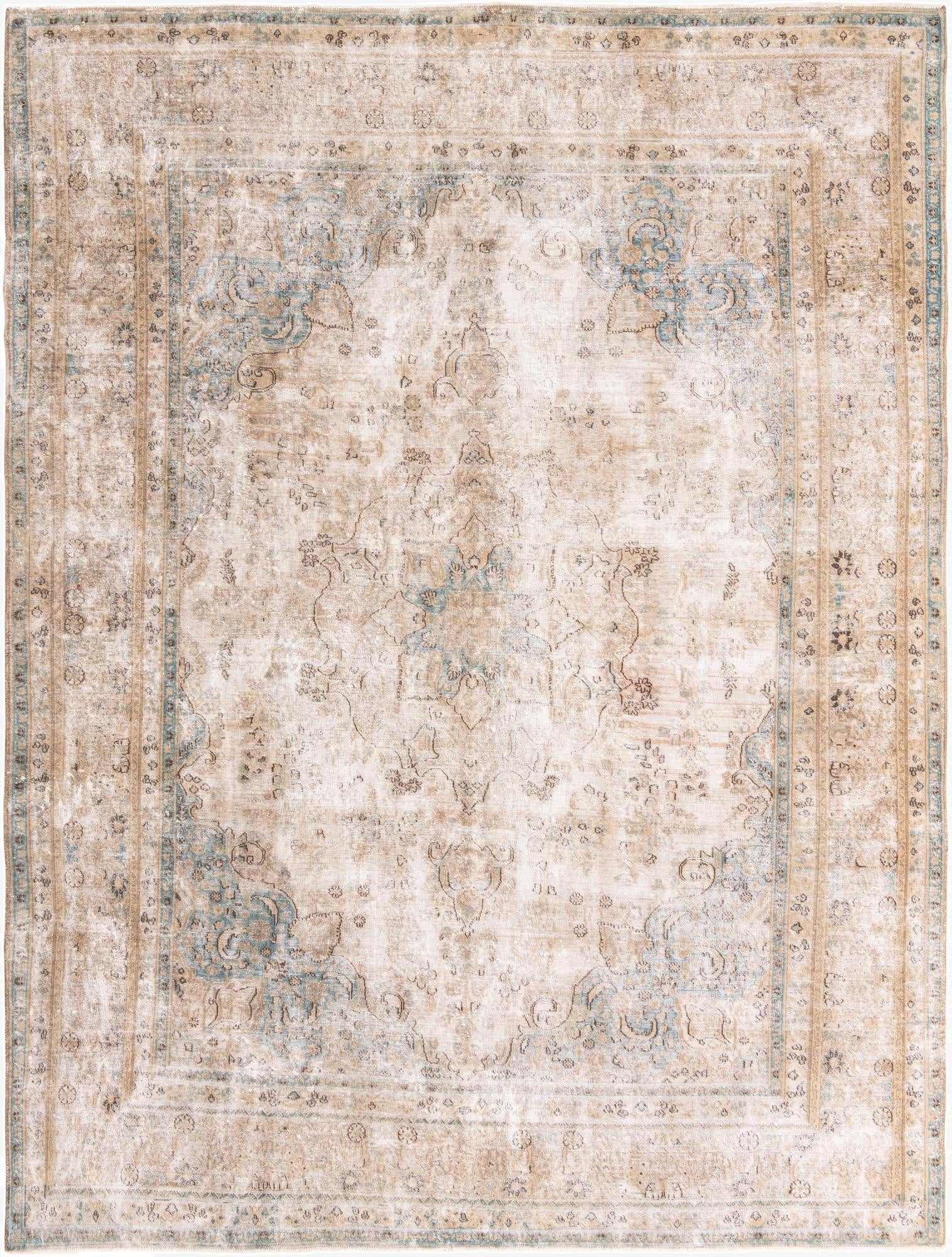 9' 4 x 12' 7  Hand Knotted Ultra Vintage Persian Wool Rug