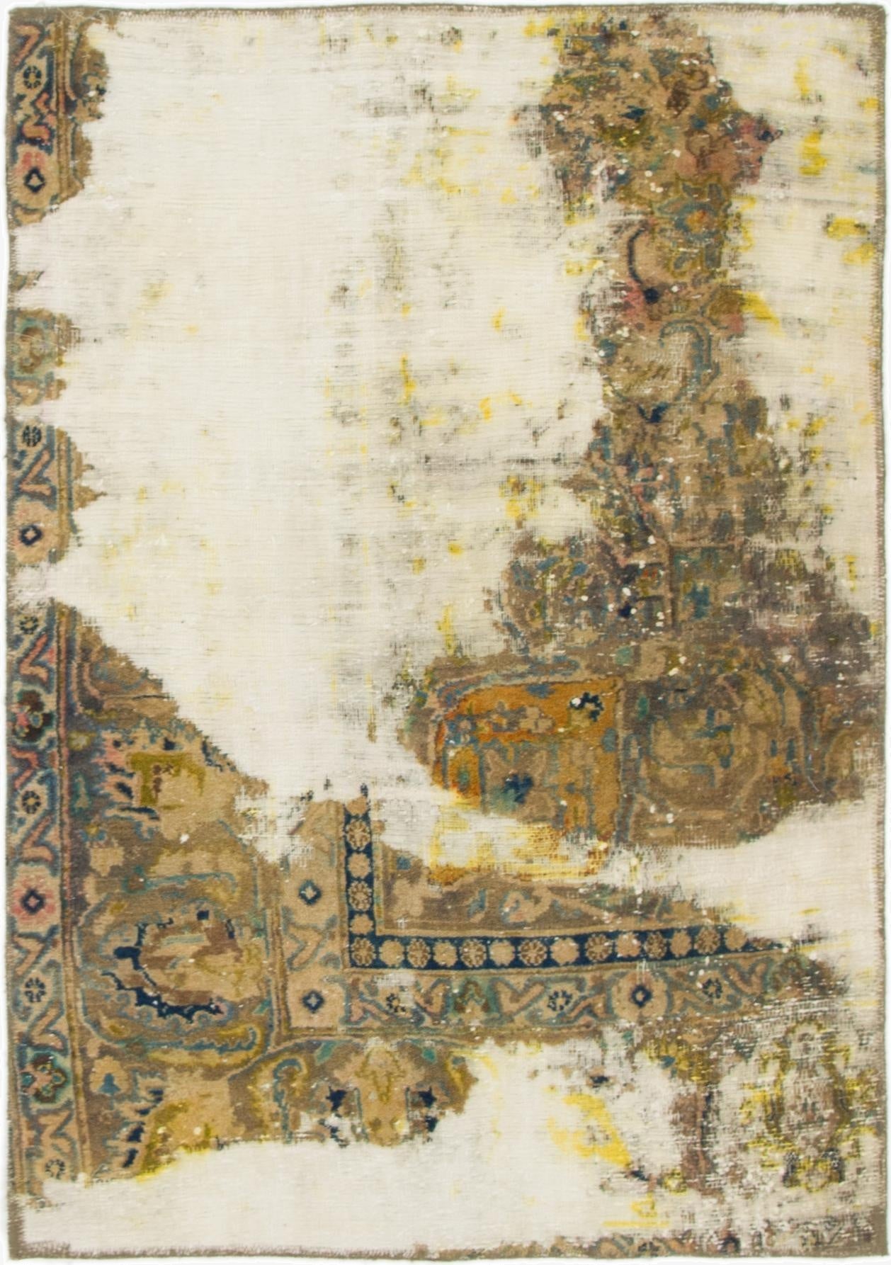 3' 2 x 4' 7  Hand Knotted Ultra Vintage Persian Wool Rug