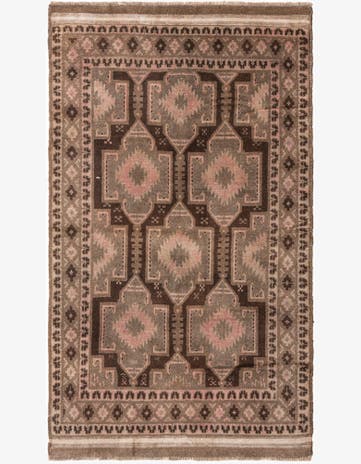 3' 8 x 6' 4 Hand Knotted Ultra Vintage Persian Wool Rug