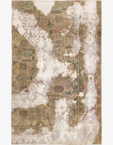 4' 6 x 7' 3 Hand Knotted Ultra Vintage Persian Wool Rug