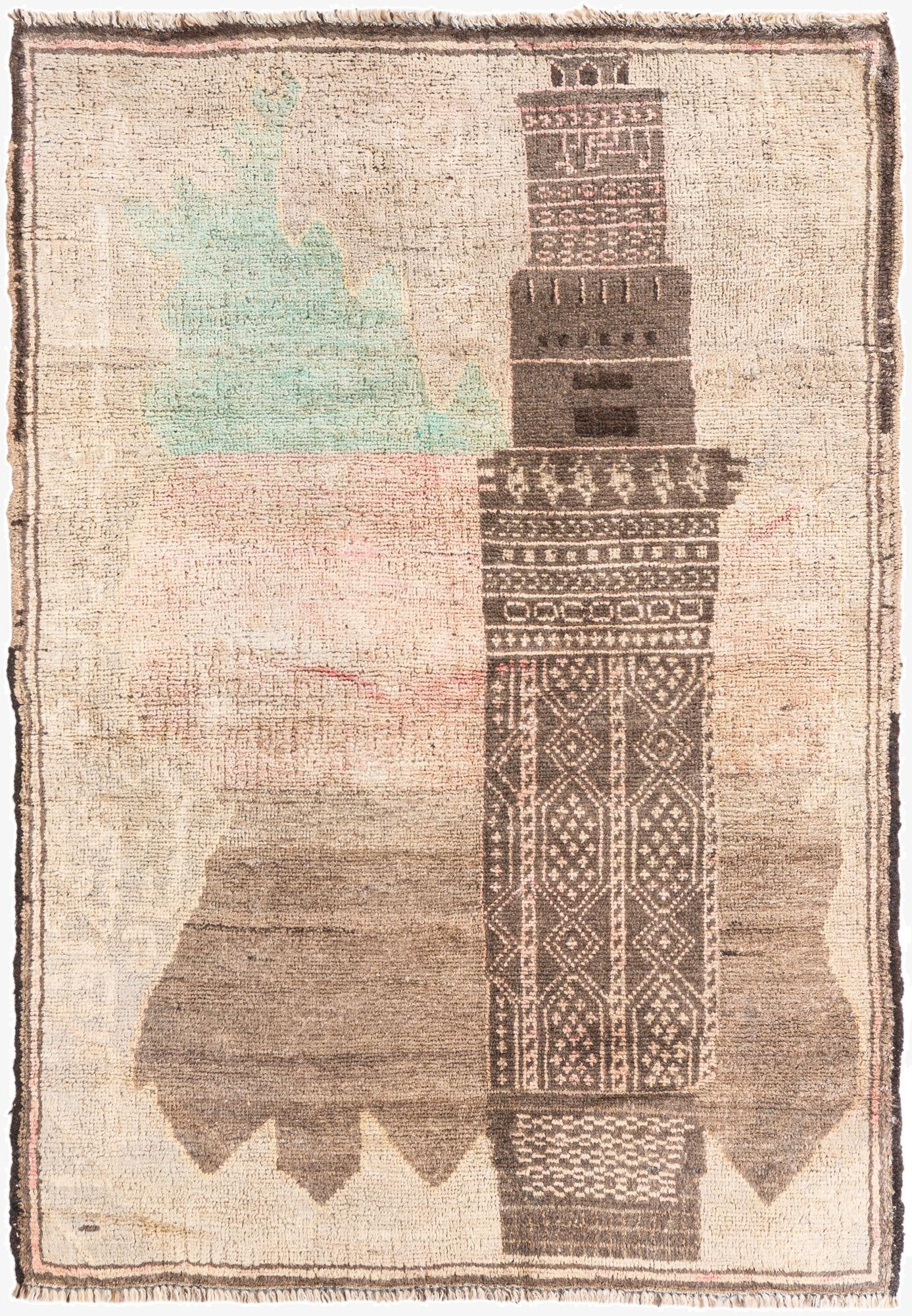 3' x 4' 6  Hand Knotted Ultra Vintage Persian Wool Rug