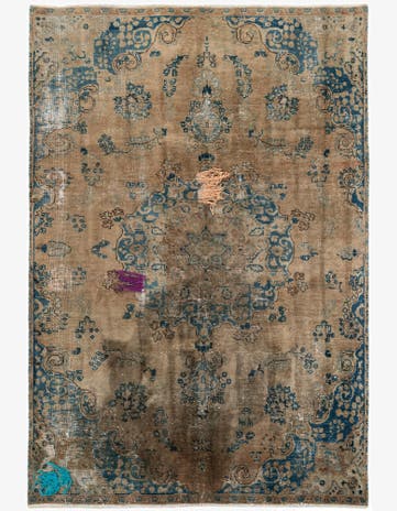 6' 1 x 9' 2 Hand Knotted Ultra Vintage Persian Wool Rug
