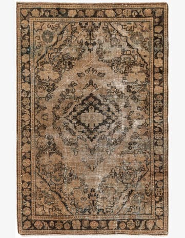 4' 3 x 6' 5 Hand Knotted Ultra Vintage Persian Wool Rug