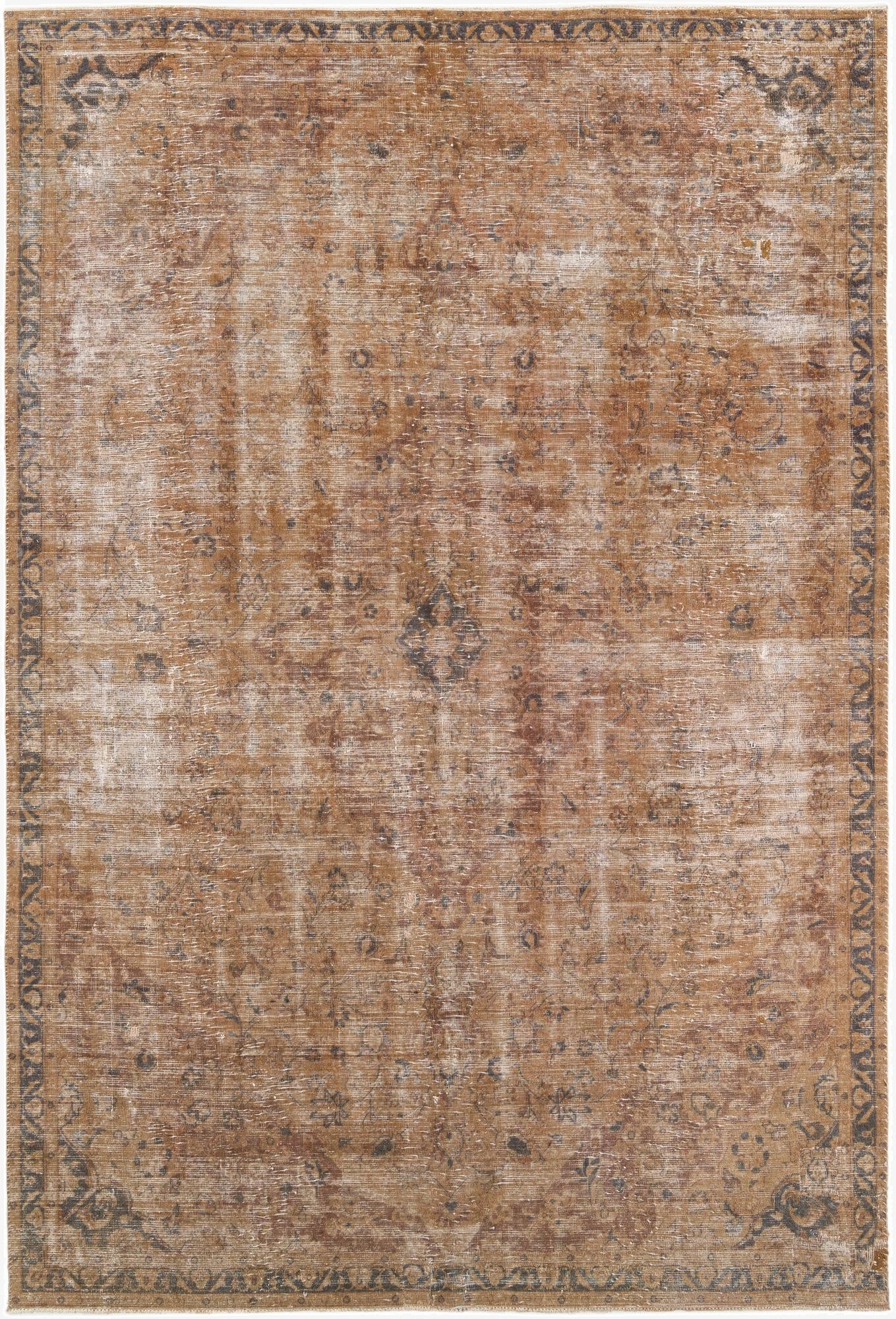 7' x 10' 4  Hand Knotted Ultra Vintage Persian Wool Rug