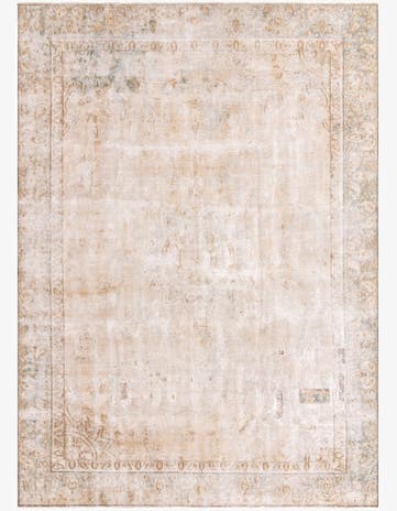 9' x 12' 9 Hand Knotted Ultra Vintage Persian Wool Rug