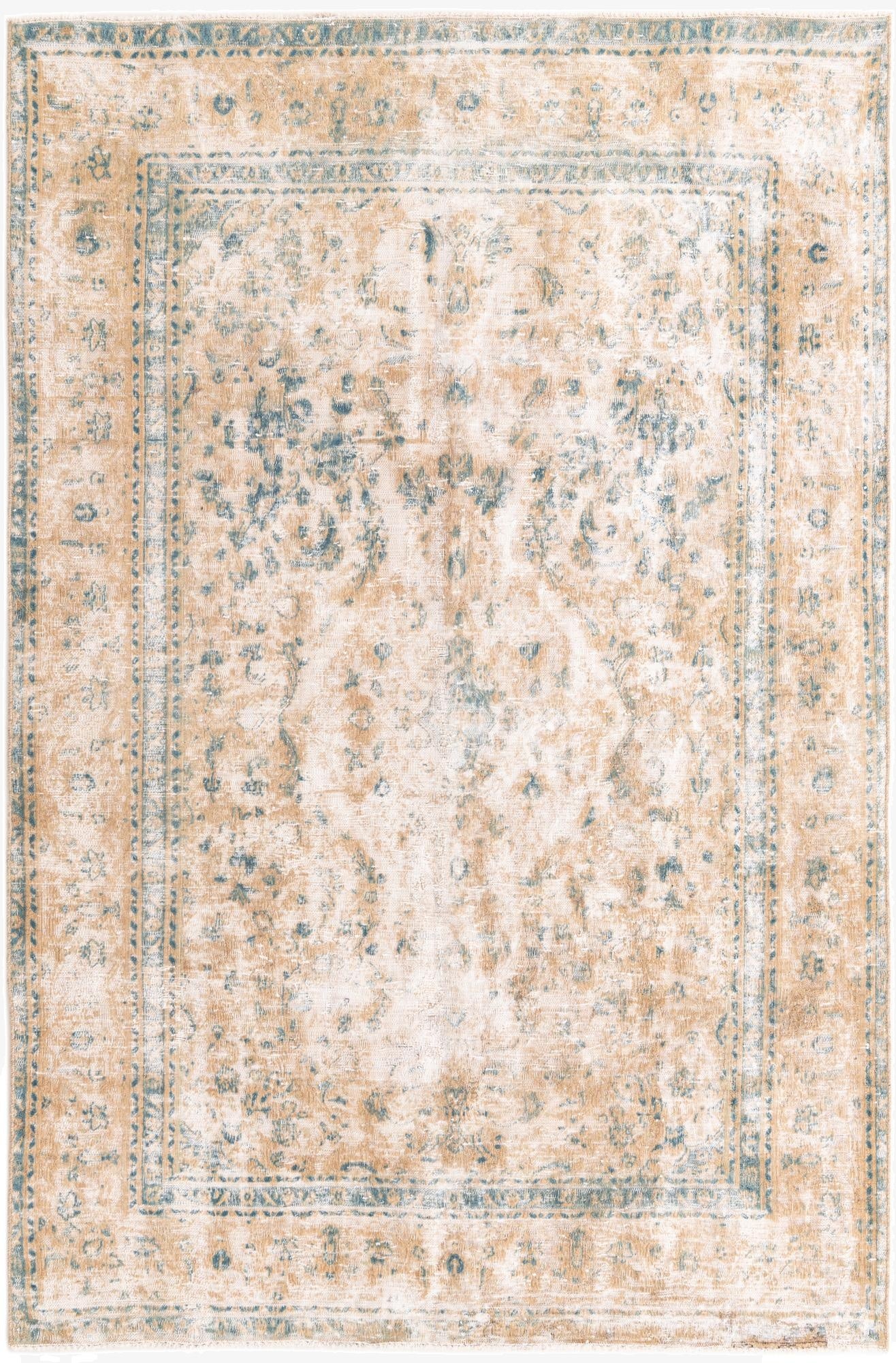 6' x 9' 3  Hand Knotted Ultra Vintage Persian Wool Rug