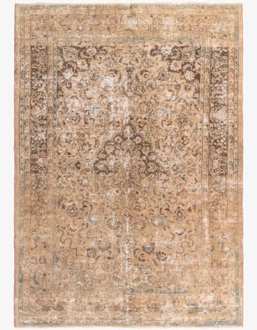 6' 8 x 9' 4 Hand Knotted Ultra Vintage Persian Wool Rug