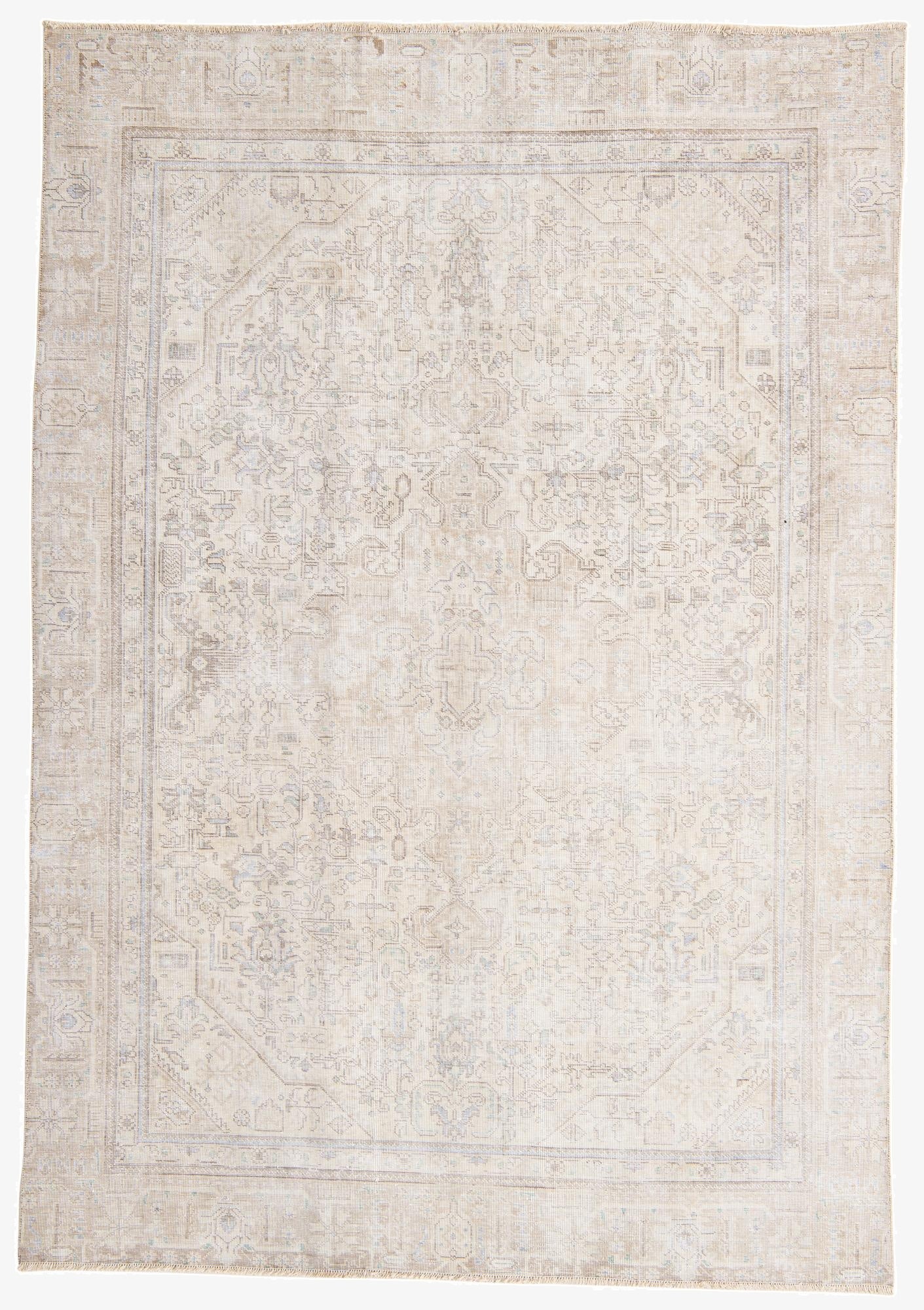 7' 4 x 10' 6  Hand Knotted Ultra Vintage Persian Wool Rug