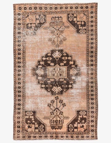 4' 2 x 6' 7 Hand Knotted Ultra Vintage Persian Wool Rug