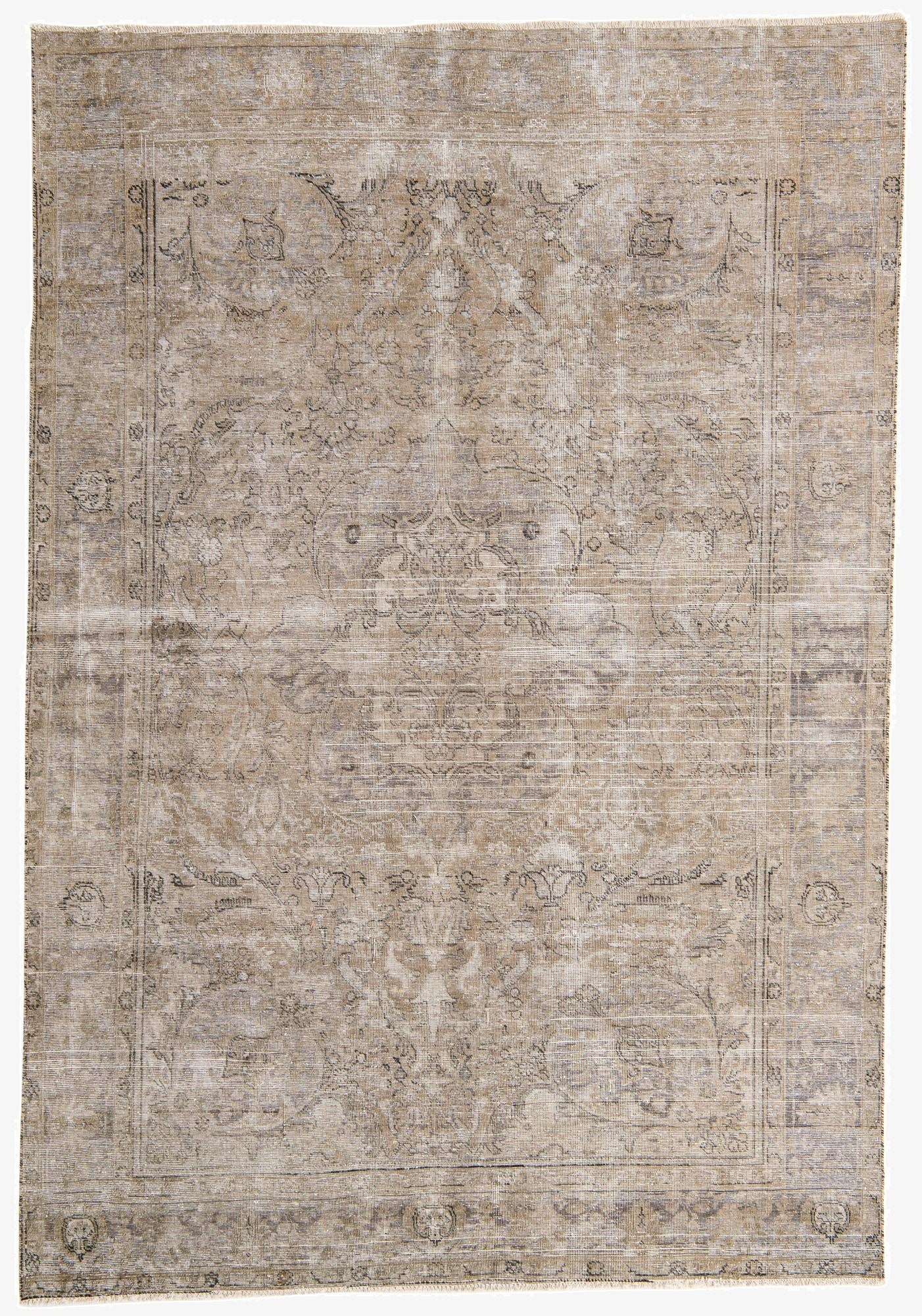 6' 5 x 9' 2  Hand Knotted Ultra Vintage Persian Wool Rug