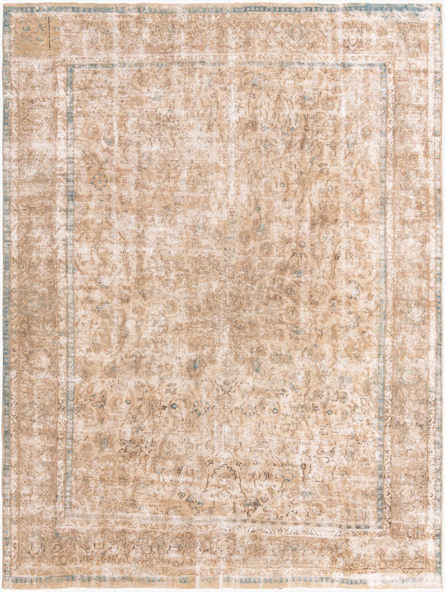 Primary image 9' 4 x 13'  Hand Knotted Ultra Vintage Persian Wool Rug