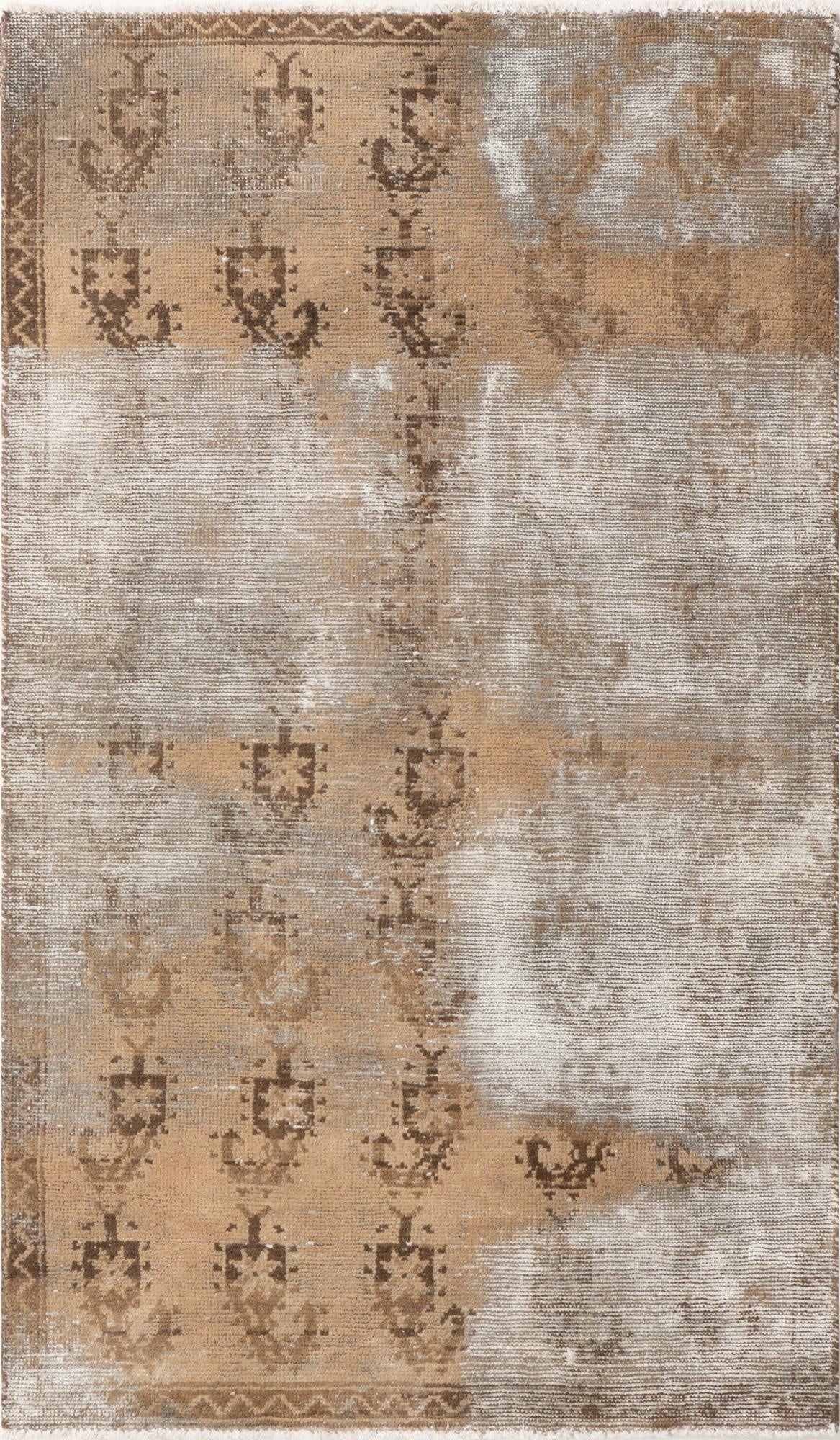 3' 4 x 5' 9  Hand Knotted Ultra Vintage Persian Wool Rug