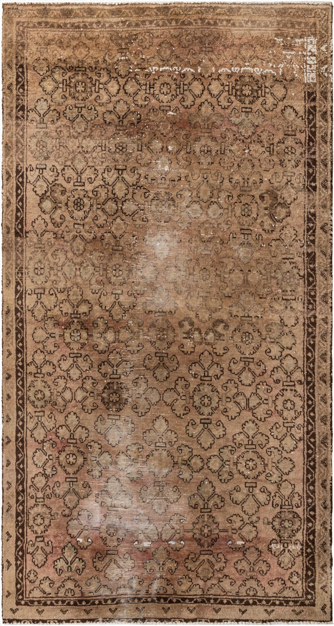 4' 4 x 8' 1  Hand Knotted Ultra Vintage Persian Wool Rug