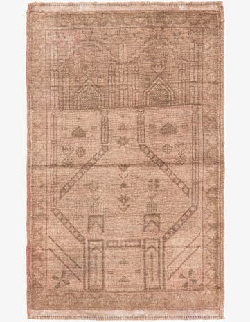 3' x 4' 7 Hand Knotted Ultra Vintage Persian Wool Rug