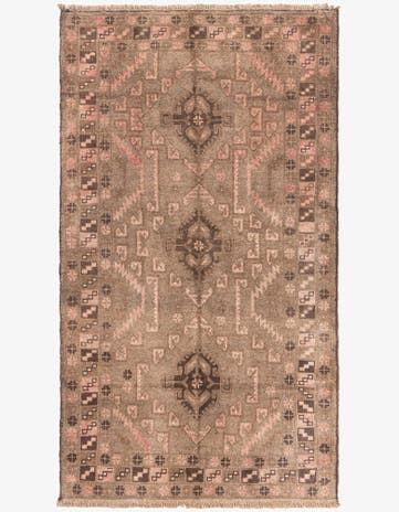 3' 8 x 6' 7 Hand Knotted Ultra Vintage Persian Wool Rug