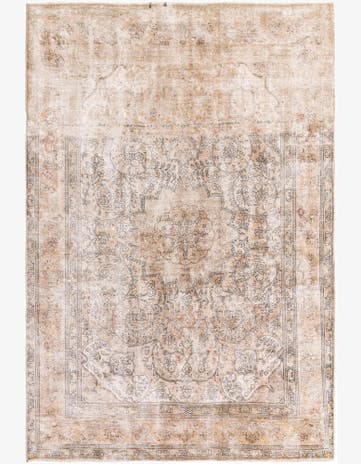 6' 7 x 9' 10 Hand Knotted Ultra Vintage Persian Wool Rug