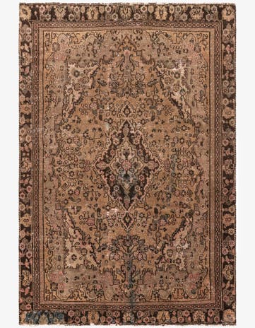 6' 5 x 9' 8 Hand Knotted Ultra Vintage Persian Wool Rug