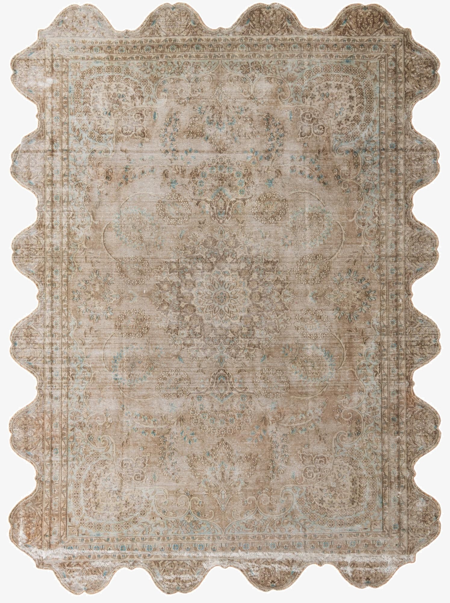 8' 5 x 11' 8  Hand Knotted Ultra Vintage Persian Wool Rug