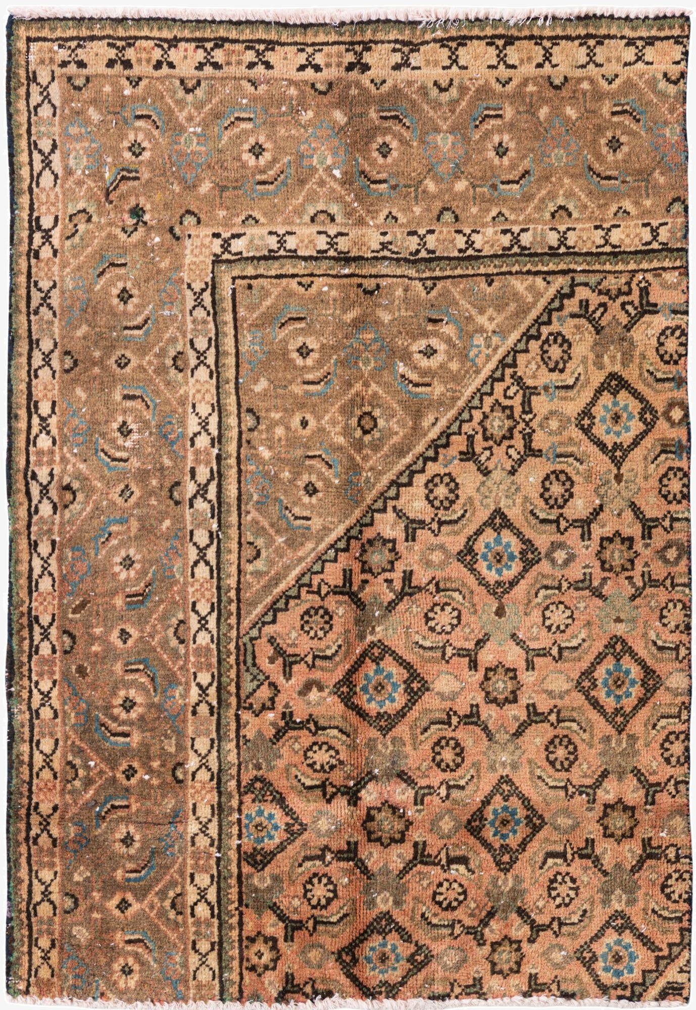 3' 3 x 4' 8  Hand Knotted Ultra Vintage Persian Wool Rug