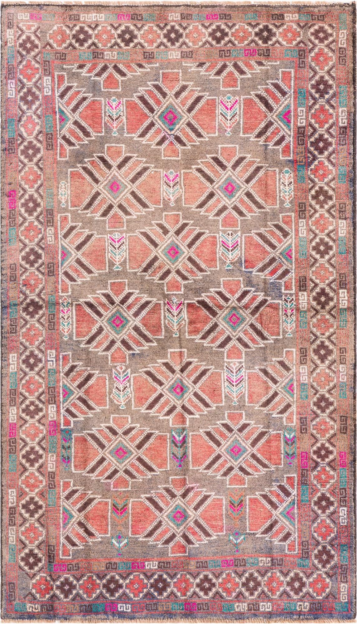 3' 9 x 6' 6  Hand Knotted Ultra Vintage Persian Wool Rug