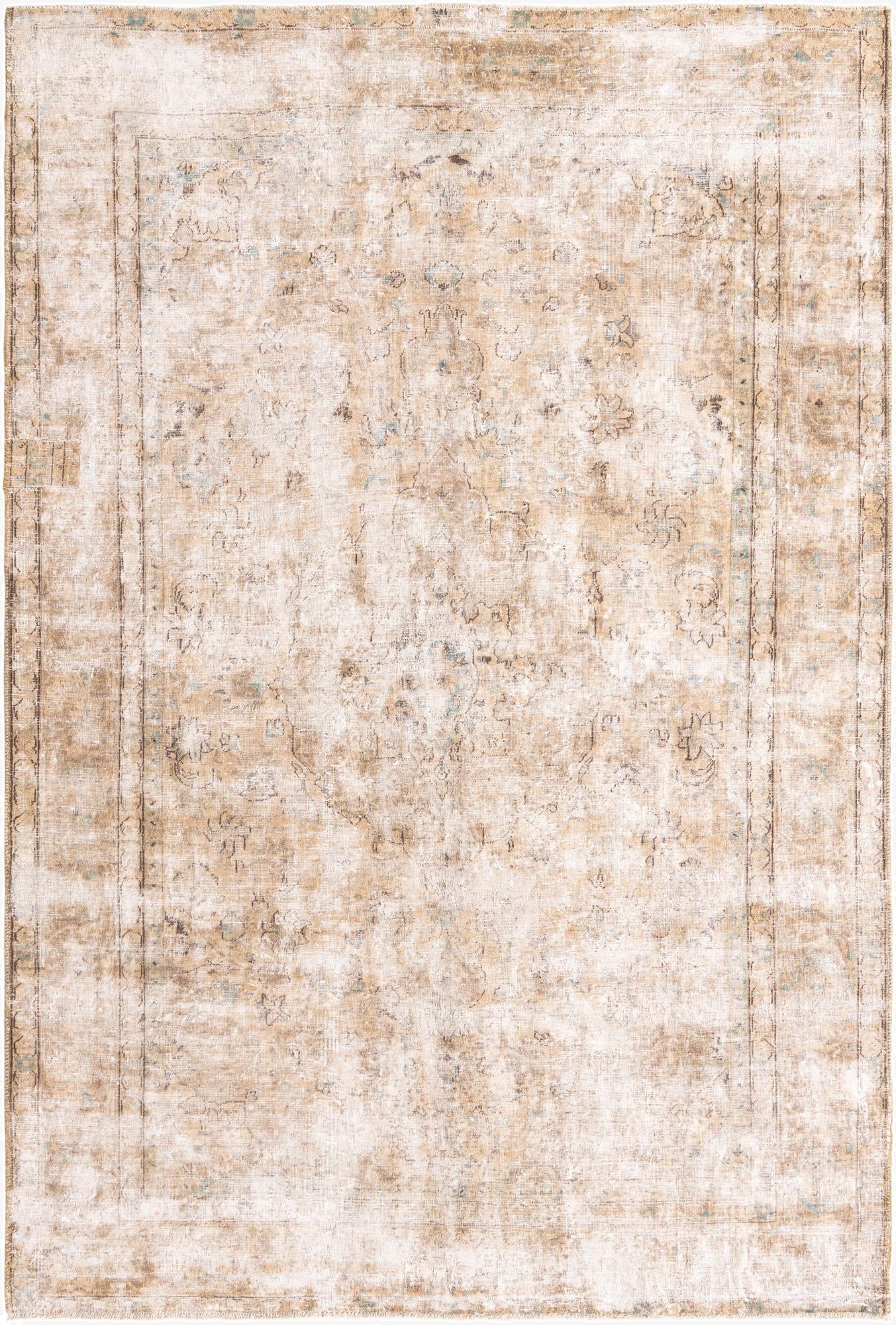 6' 3 x 9' 4  Hand Knotted Ultra Vintage Persian Wool Rug