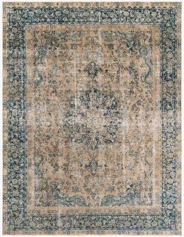 9' 1 x 12' 1 Hand Knotted Ultra Vintage Persian Wool Rug